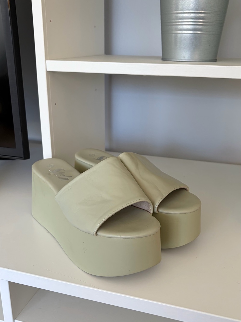 SHEIN Olive Platform Slide Sandals